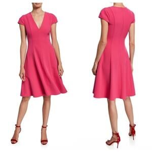 Black Halo Pink Pleated A line Kayley Dress Size 8